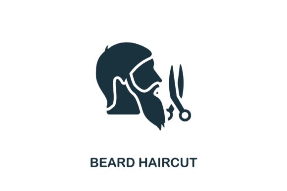 Beard Haircut Icon for Creative Design Projects
