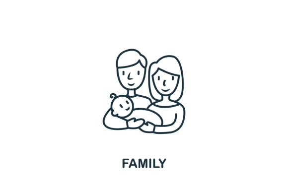 Family Icon from Baby Things Collection: A Versatile Design Asset for Modern Projects