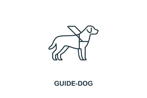 Guide-Dog Icon: A Versatile Symbol for Web Design, Templates, and Infographics