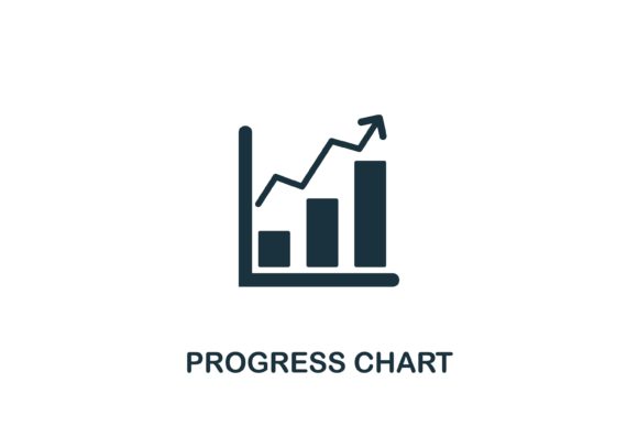 Progress Chart Icon: Simple Design for Clear Visuals
