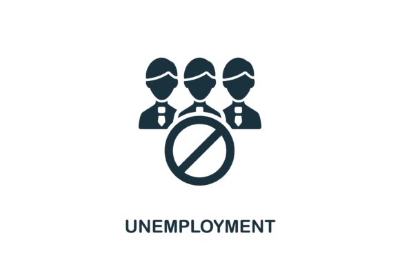 Unemployment Icon: A Monochrome Design Asset for Versatile Projects