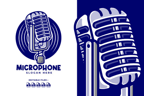 Vintage Microphone Cartoon Logo: A Timeless Design Asset for Modern Projects